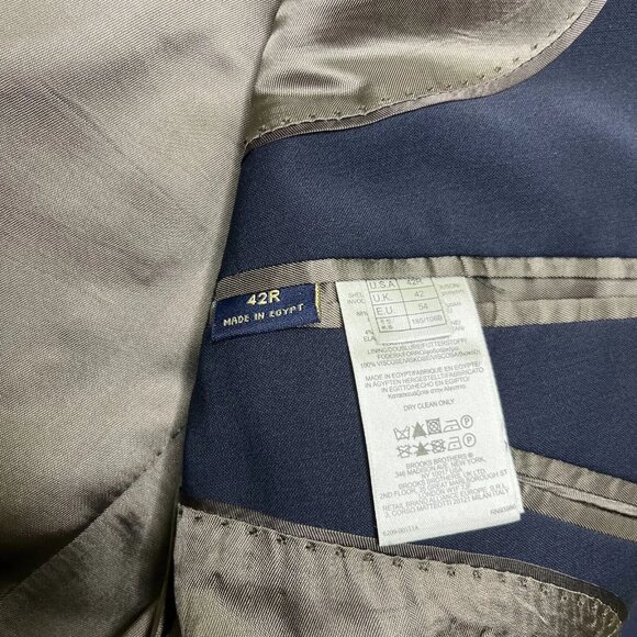 346 Brooks Brothers Mens Blue Explorer Fitzgerald Fit Sport Coat Blazer Size 42R - Picture 7 of 13